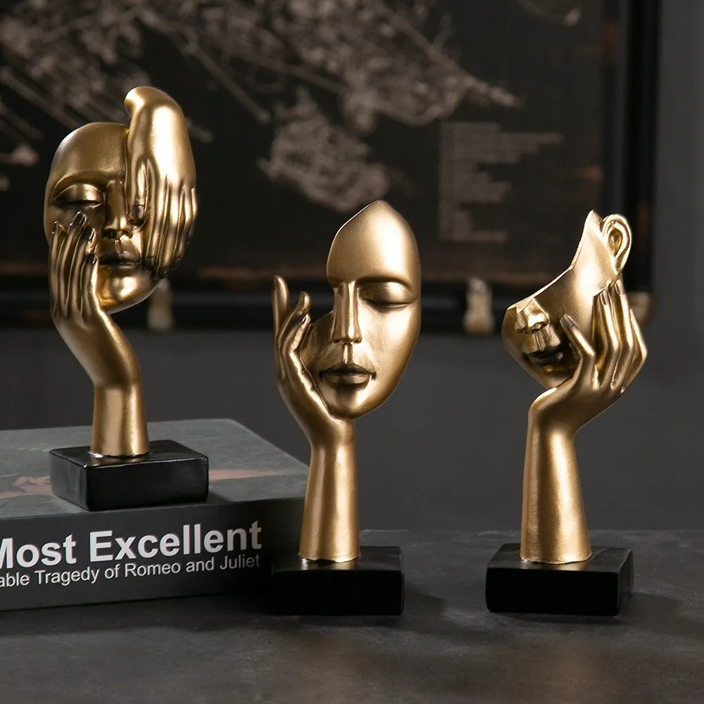 Vintage "Silence is Gold" Sculptures