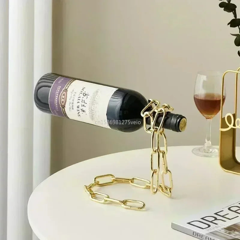 Levitating Chain Wine Bottle Display