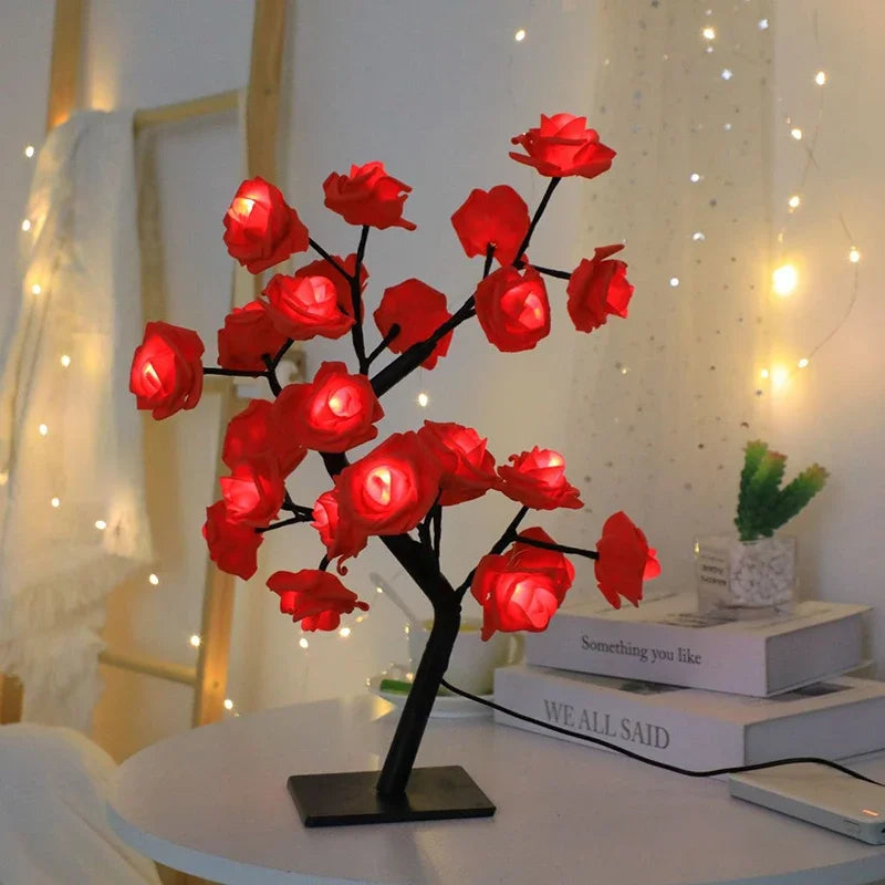 24 LED Red Rose Tree Lights