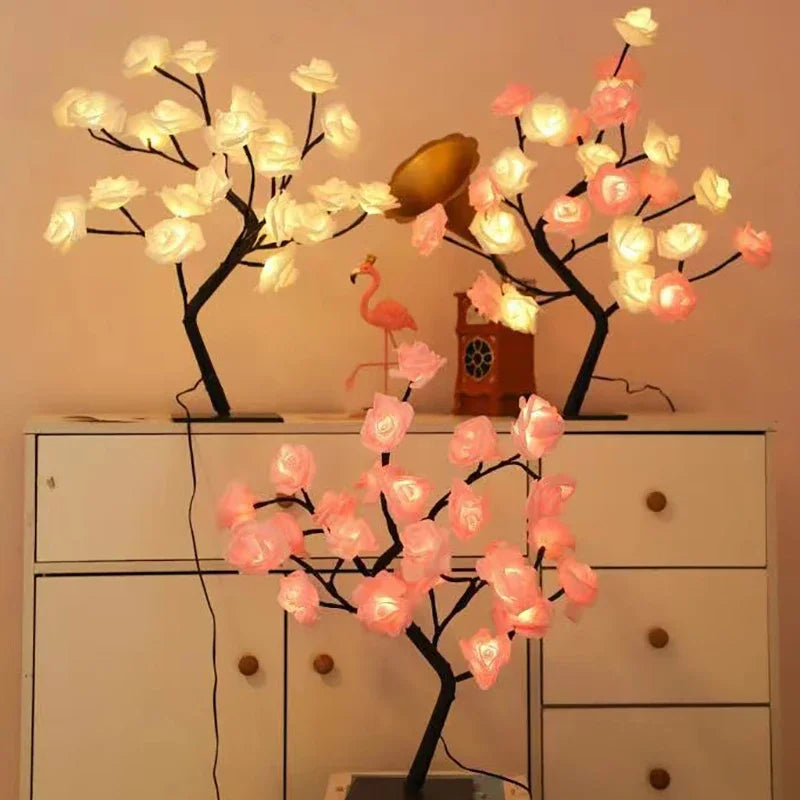 24 LED Red Rose Tree Lights