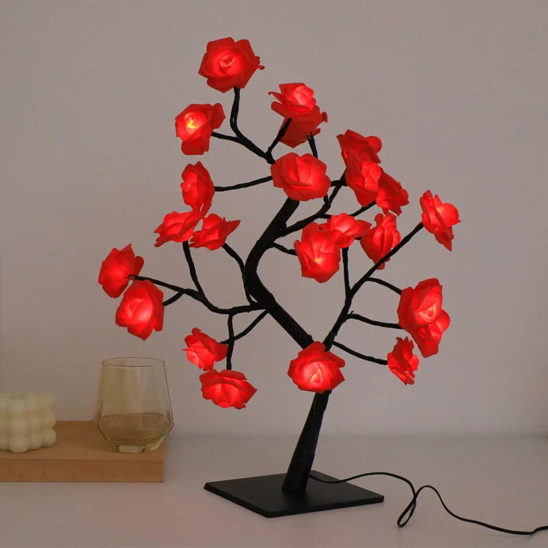 24 LED Red Rose Tree Lights